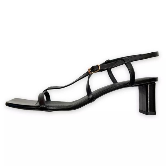 Frame Le Braxton Strappy Leather Black Sandal Square Toe Women EUR 39.5 US 9 - Picture 3 of 15